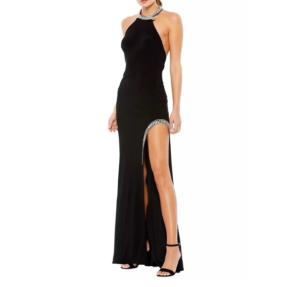 Mac Duggal Beaded Halter Gown Size 0